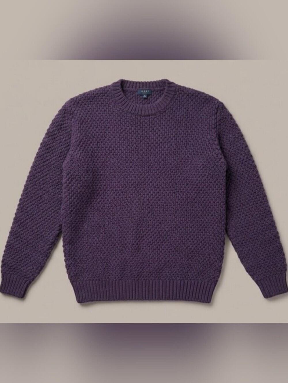 Scappino Marine Purple Merino Wool Blend Heavyweight Knit Crewneck Sweater Italy - Picture 8 of 8